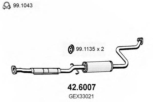 ASSO 426007 Середній глушник вихлопних газів