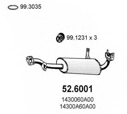 ASSO 526001 Середній глушник вихлопних газів