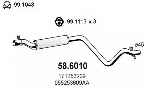 ASSO 586010 Середній глушник вихлопних газів