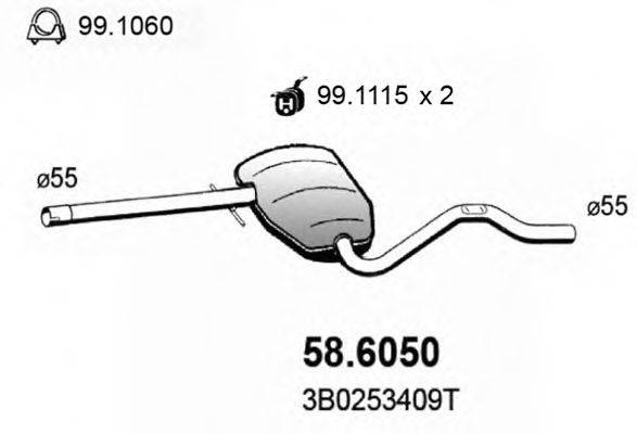 ASSO 586050 Середній глушник вихлопних газів