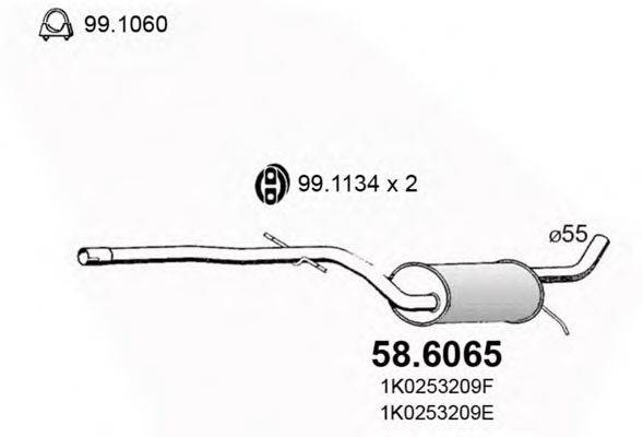 ASSO 586065 Середній глушник вихлопних газів