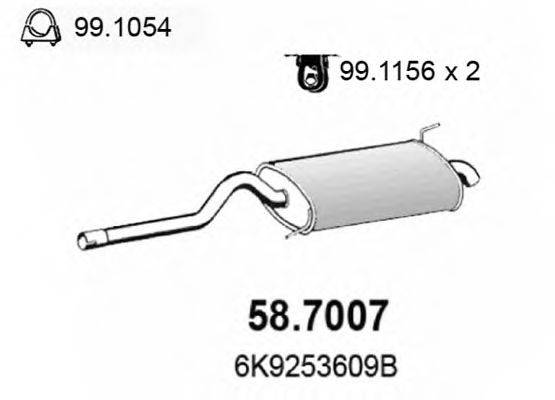 ASSO 587007 Глушник вихлопних газів кінцевий