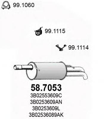 ASSO 587053 Глушник вихлопних газів кінцевий