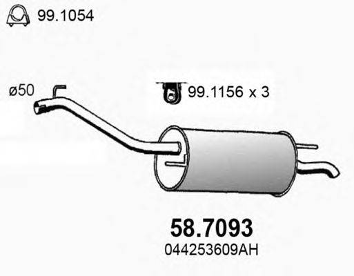 ASSO 587093 Глушник вихлопних газів кінцевий