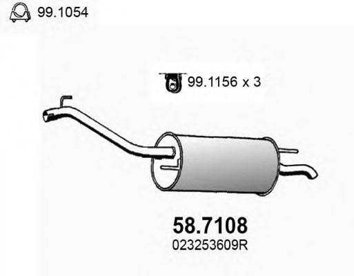 ASSO 587108 Глушник вихлопних газів кінцевий