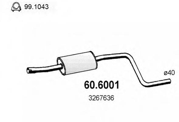 ASSO 606001 Середній глушник вихлопних газів