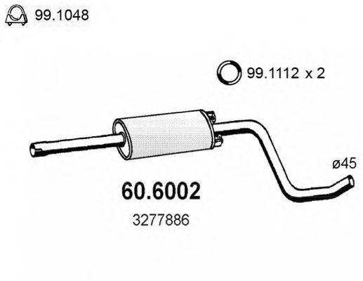 ASSO 606002 Середній глушник вихлопних газів