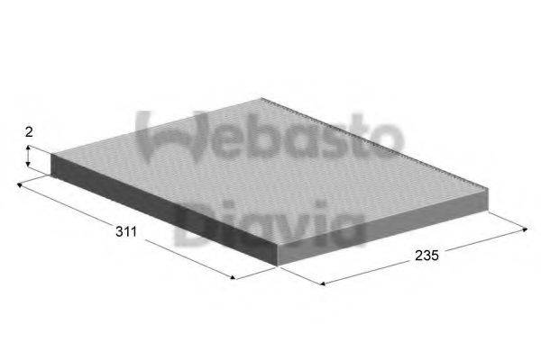 WEBASTO 82D0325133A Фільтр, повітря у внутрішньому просторі