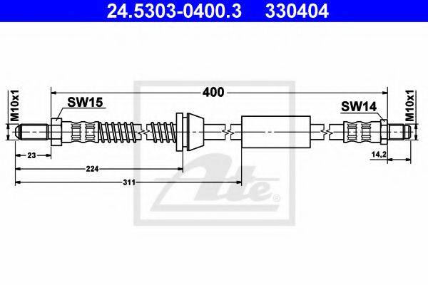 ATE 24530304003 Гальмівний шланг