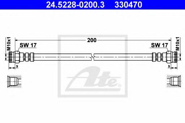 ATE 24522802003 Гальмівний шланг