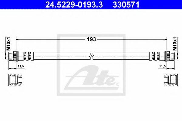 ATE 24522901933 Гальмівний шланг