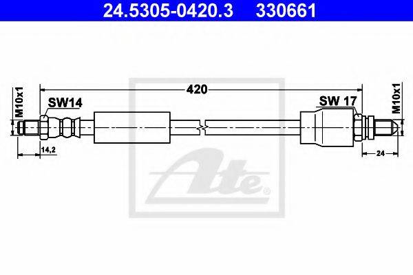 ATE 24530504203 Гальмівний шланг