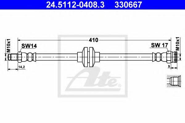 ATE 24511204083 Гальмівний шланг