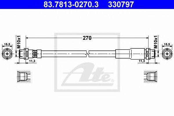 ATE 83781302703 Гальмівний шланг