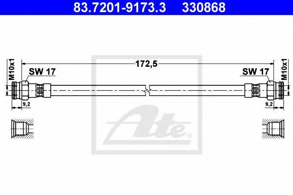 ATE 83720191733 Гальмівний шланг