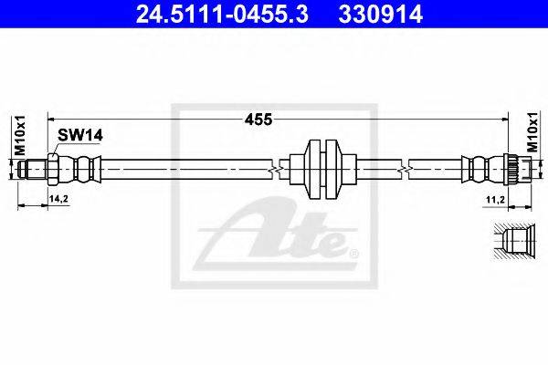 ATE 24511104553 Гальмівний шланг