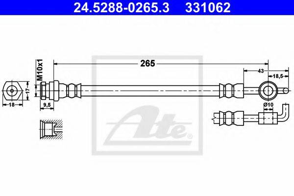 ATE 24528802653 Гальмівний шланг