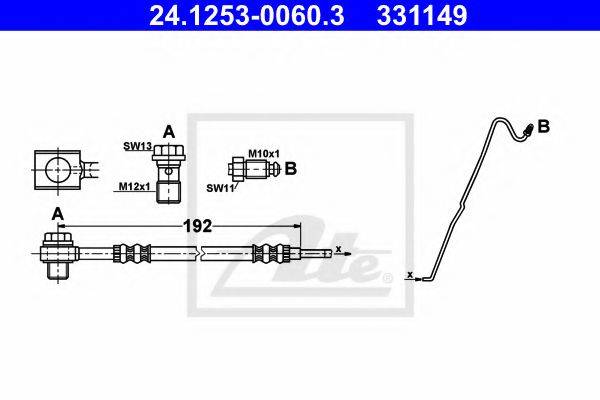 ATE 24125300603 Гальмівний шланг