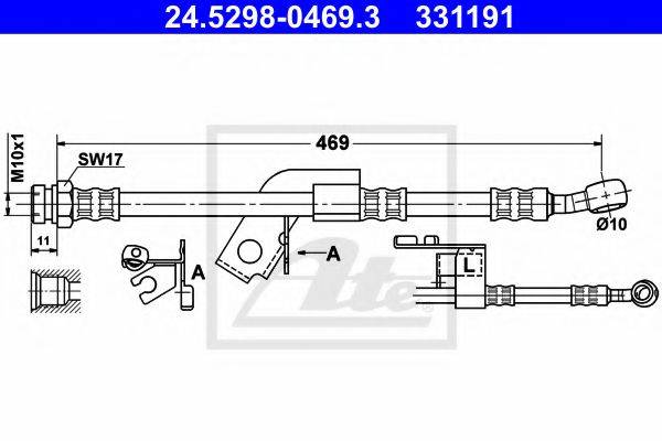 ATE 24529804693 Гальмівний шланг