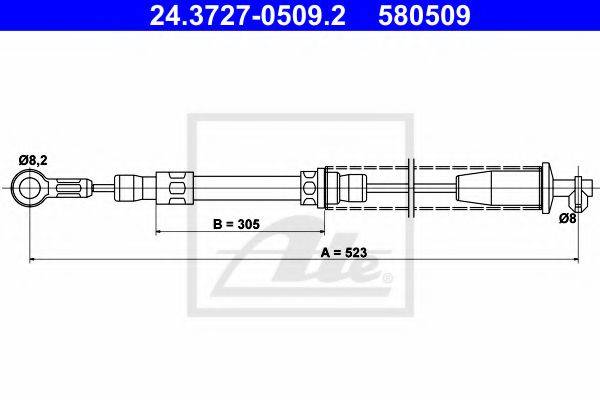 ATE 24372705092 Трос, стоянкова гальмівна система