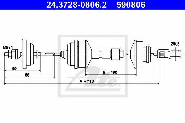 ATE 24372808062 Трос, управління зчепленням