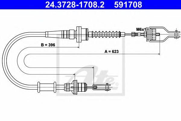 ATE 24372817082 Трос, управління зчепленням