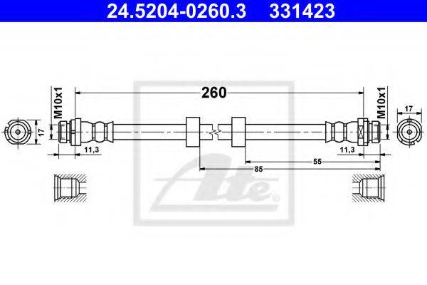 ATE 24520402603 Гальмівний шланг