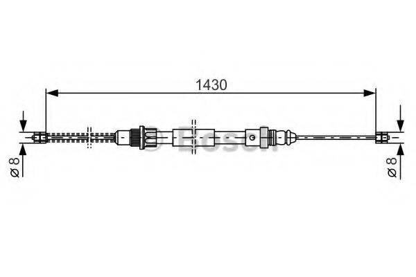 BOSCH 1987477152 Трос, стоянкова гальмівна система