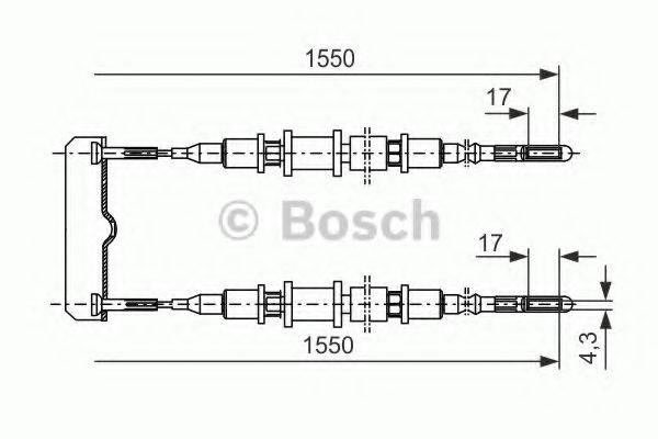 BOSCH 1987477250 Трос, стоянкова гальмівна система