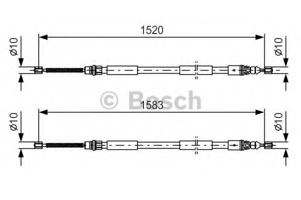 BOSCH 1987477616 Трос, стоянкова гальмівна система