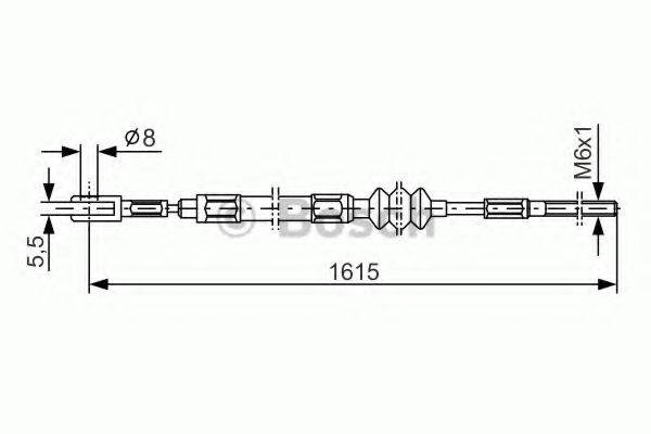 BOSCH 1987477617 Трос, стоянкова гальмівна система