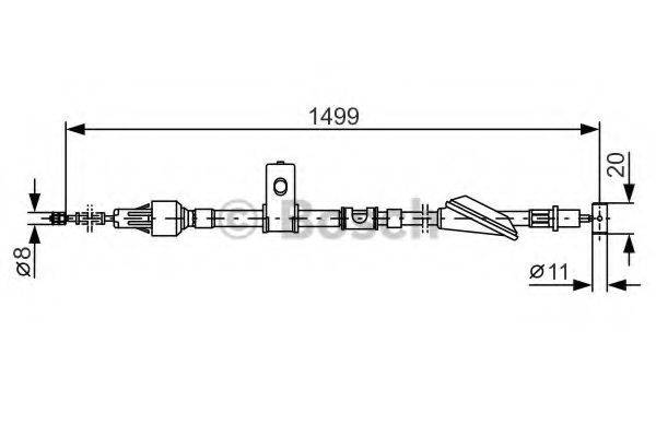 BOSCH 1987477793 Трос, стоянкова гальмівна система