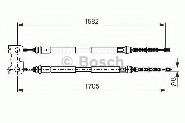 BOSCH 1987477834 Трос, стоянкова гальмівна система