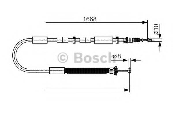 BOSCH 1987477911 Трос, стоянкова гальмівна система