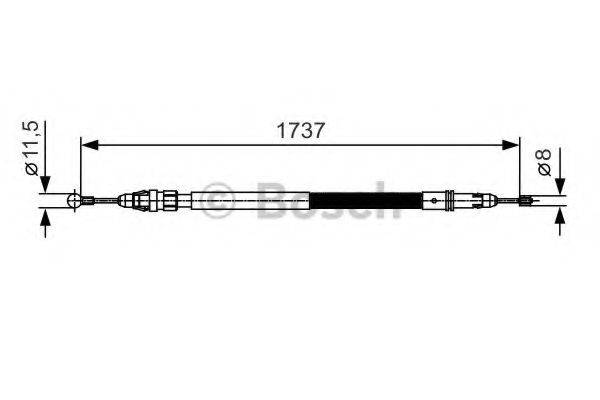 BOSCH 1987482008 Трос, стоянкова гальмівна система