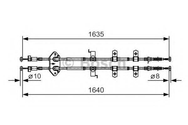 BOSCH 1987482054 Трос, стоянкова гальмівна система