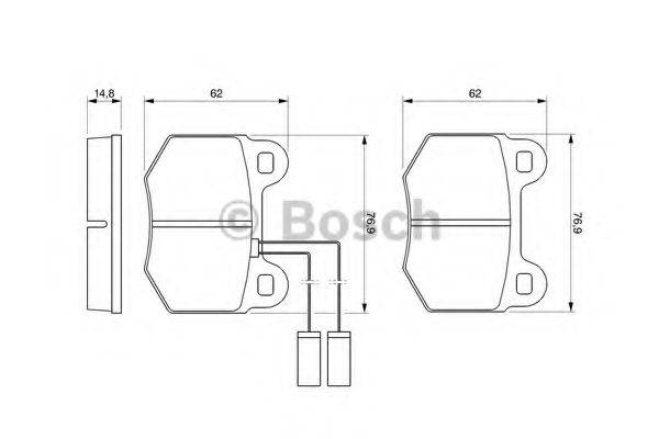 BOSCH 0986424037 Комплект гальмівних колодок, дискове гальмо