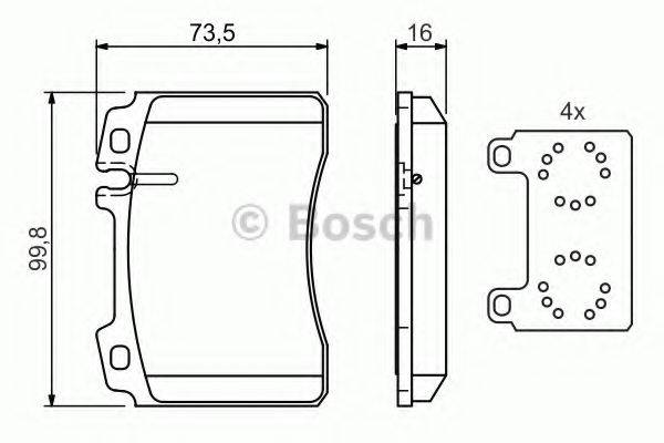 BOSCH 0986424170 Комплект гальмівних колодок, дискове гальмо