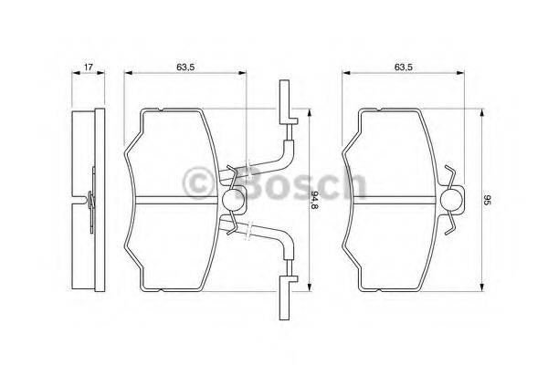 BOSCH 0986424184 Комплект гальмівних колодок, дискове гальмо