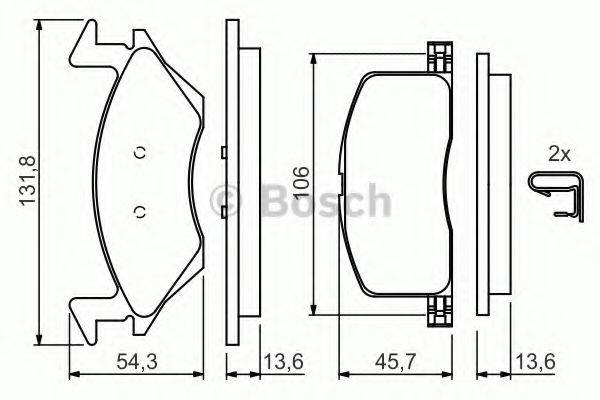 BOSCH 0986424264 Комплект гальмівних колодок, дискове гальмо