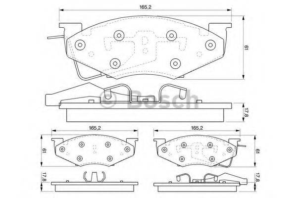 BOSCH 0986424271 Комплект гальмівних колодок, дискове гальмо