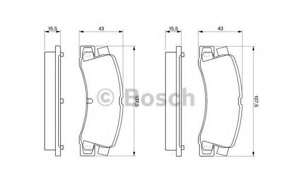 BOSCH 0986424383 Комплект гальмівних колодок, дискове гальмо