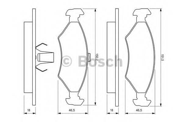 BOSCH 0986424462 Комплект гальмівних колодок, дискове гальмо