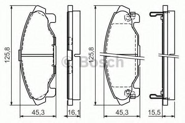 BOSCH 0986424590 Комплект гальмівних колодок, дискове гальмо