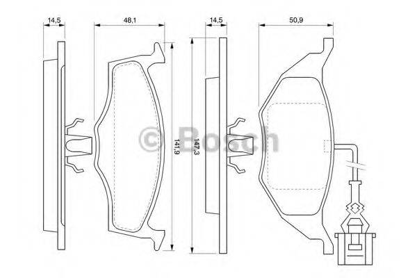 BOSCH 0986424632 Комплект гальмівних колодок, дискове гальмо