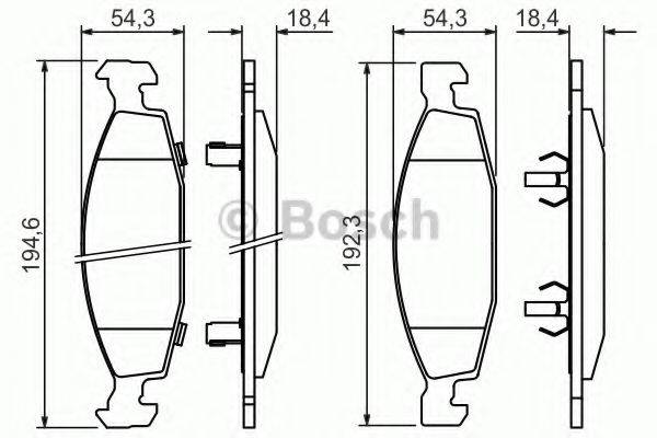 BOSCH 0986424666 Комплект гальмівних колодок, дискове гальмо