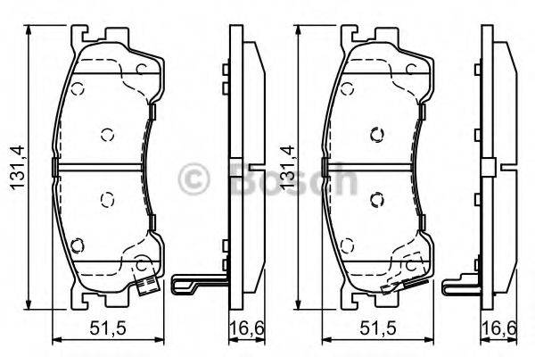 BOSCH 0986424694 Комплект гальмівних колодок, дискове гальмо