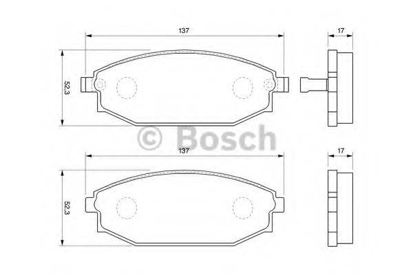 BOSCH 0986424727 Комплект гальмівних колодок, дискове гальмо