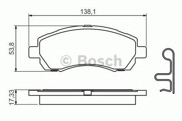 BOSCH 0986424770 Комплект гальмівних колодок, дискове гальмо