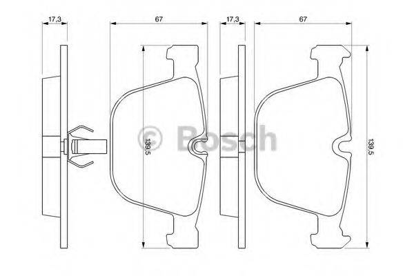 BOSCH 0986424812 Комплект гальмівних колодок, дискове гальмо